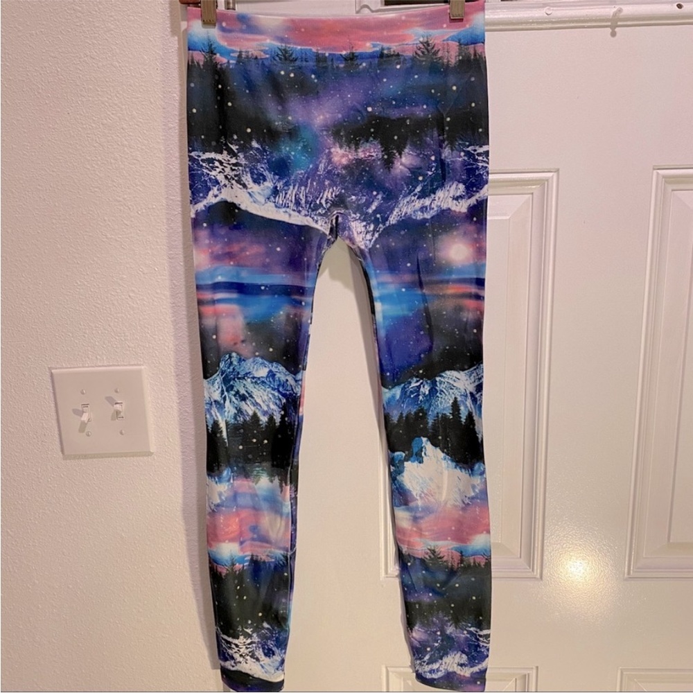 No Boundaries Galaxy Print Leggings - Pink, Blue, Black